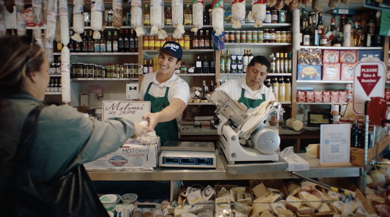 A deli worker talks movies with a customer in the new San Francisco Jewish Film Festival trailer. (SFJFF)